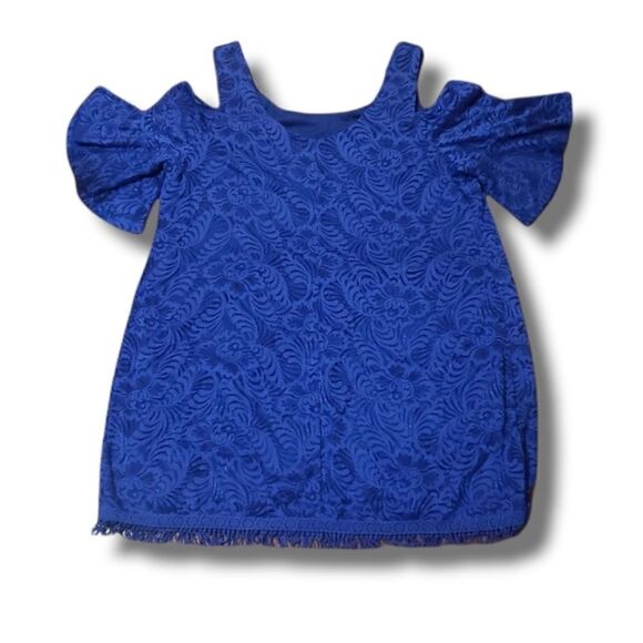 NWT City Studio Blue Off Shoulder Lace Shift Dress Knee Length Size 3x - Picture 2 of 5